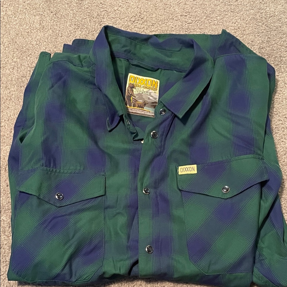 Dixxon Green and Blue Men's Shirt